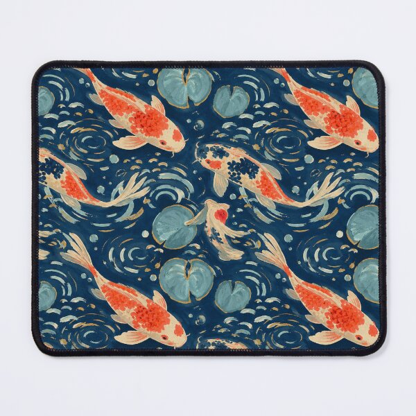 Item preview, Japanese Koi Fish Pattern Water Lily Pond Painted Art Design designed and sold by TM DESIGNS AND MORE.