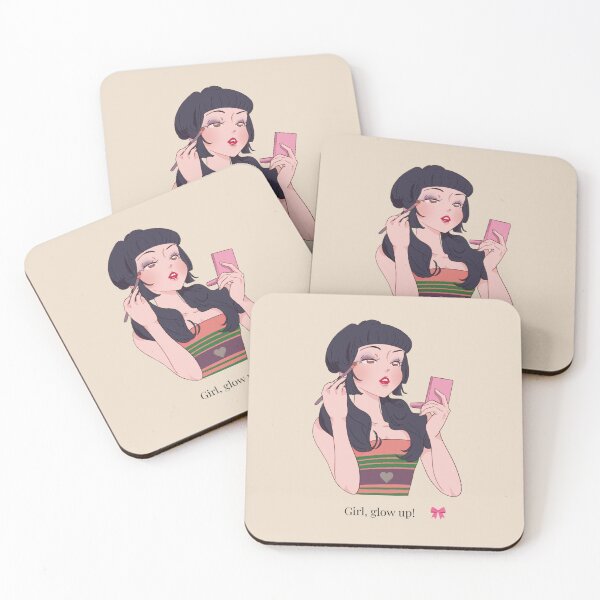 Item preview, Glow Up Aesthetic Makeup Girl Chic Illustration designed and sold by ArtbyAfroditi.