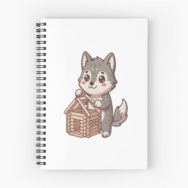 Item preview, Cute Wolf Building Log Cabin designed and sold by Ella_Sketch.