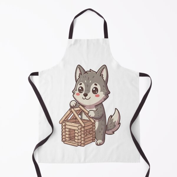 Item preview, Cute Wolf Building Log Cabin designed and sold by Ella_Sketch.