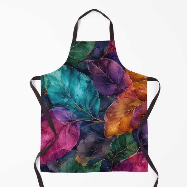 Item preview, Jewel Tone Leaf Pattern Botanical Stained Glass Nature Print Design designed and sold by TM DESIGNS AND MORE.