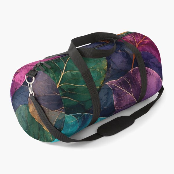 Item preview, Jewel Tone Leaf Pattern Botanical Stained Glass Nature Print Design designed and sold by TM DESIGNS AND MORE.