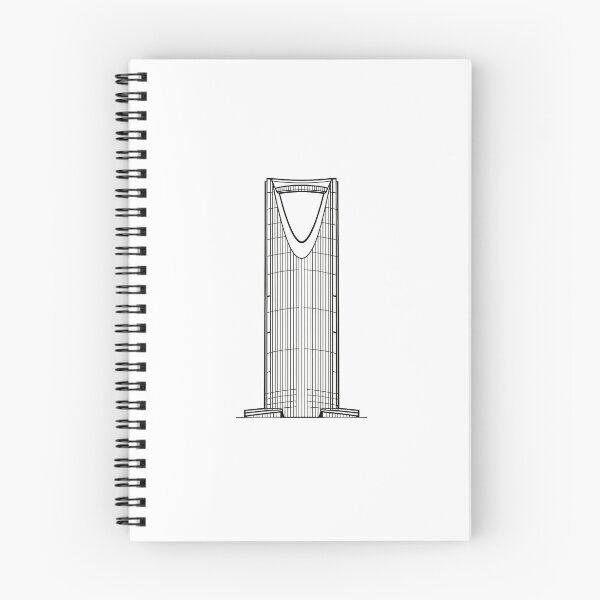 Item preview, Kingdom Centre Tower | Riyadh Saudi Arabia | Black and White Vector designed and sold by DesertInkArt.