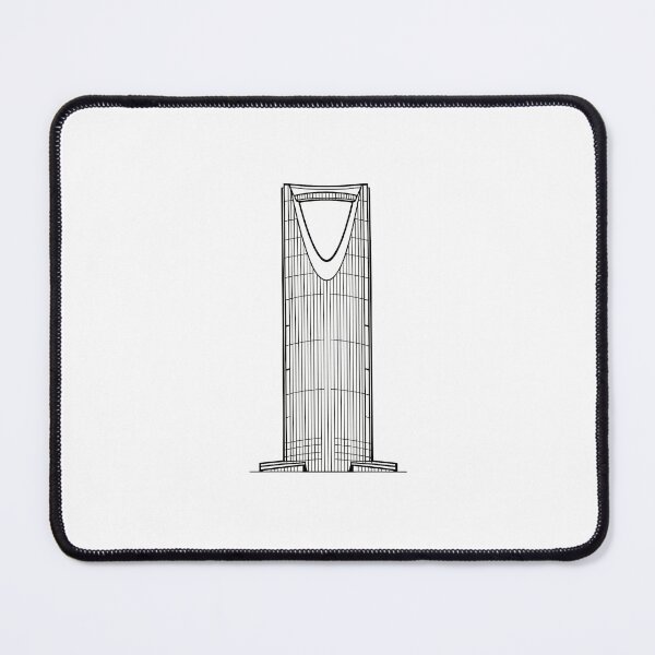 Item preview, Kingdom Centre Tower | Riyadh Saudi Arabia | Black and White Vector designed and sold by DesertInkArt.