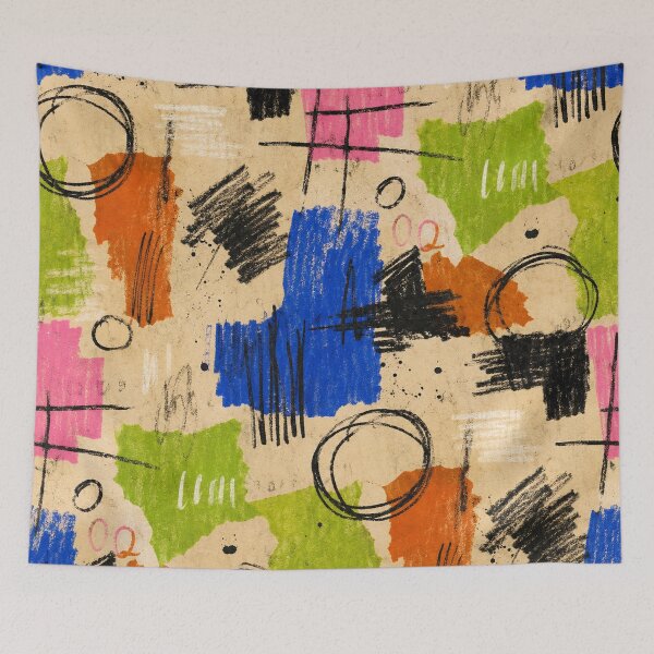 Item preview, Abstract Scribble Pattern Colorful Modern Art Retro Texture Print designed and sold by TM DESIGNS AND MORE.