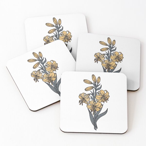 Item preview, Vintage Golden Lily - Moody Botanical Line Art designed and sold by Dzblack.