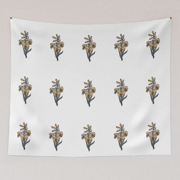 Item preview, Vintage Golden Lily - Moody Botanical Line Art designed and sold by Dzblack.