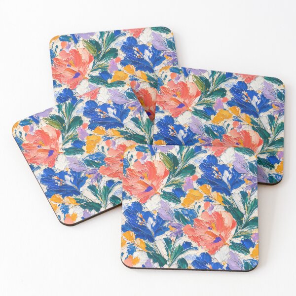 Item preview, Impasto Floral Pattern Colorful Painted Flowers Botanical Art designed and sold by TM DESIGNS AND MORE.