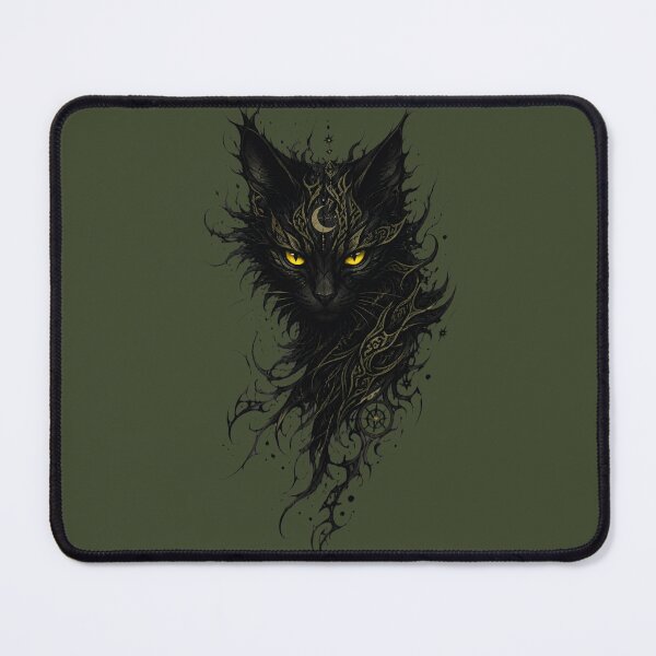 Item preview, Mystical Crescent Moon Black Cat | Occult Celestial Witchy Gothic Art designed and sold by BlackCat Vibe.