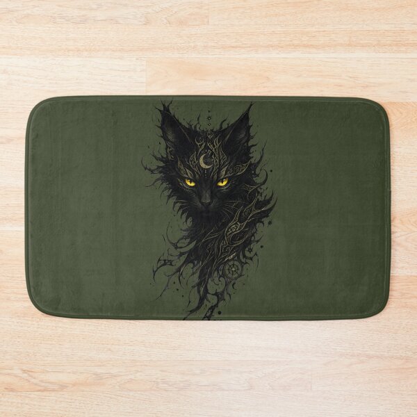 Item preview, Mystical Crescent Moon Black Cat | Occult Celestial Witchy Gothic Art designed and sold by BlackCat Vibe.