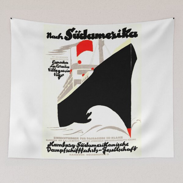 Item preview, Vintage Travel Poster | South America Steamship Art Deco Print | Hamburg Sud Poster | Maritime Adventure & Ocean Voyage designed and sold by artofuniverse.