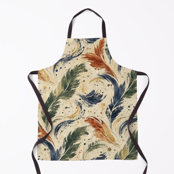 Item preview, Abstract Feather Pattern Vintage Brushstroke Boho Textile Print designed and sold by TM DESIGNS AND MORE.