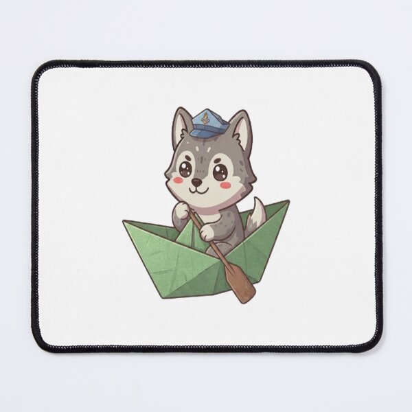 Item preview, Cute Wolf In Paper Boat designed and sold by Ella_Sketch.