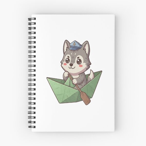 Item preview, Cute Wolf In Paper Boat designed and sold by Ella_Sketch.