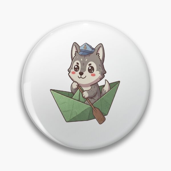 Item preview, Cute Wolf In Paper Boat designed and sold by Ella_Sketch.