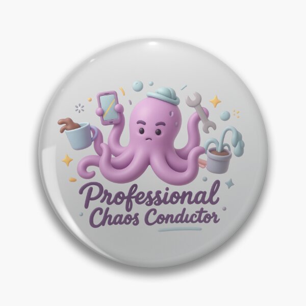 Item preview, Professional Chaos Conductor - Cute Multitasking Octopus 3D Art designed and sold by MarCinu Art.