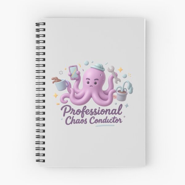 Item preview, Professional Chaos Conductor - Cute Multitasking Octopus 3D Art designed and sold by MarCinu Art.