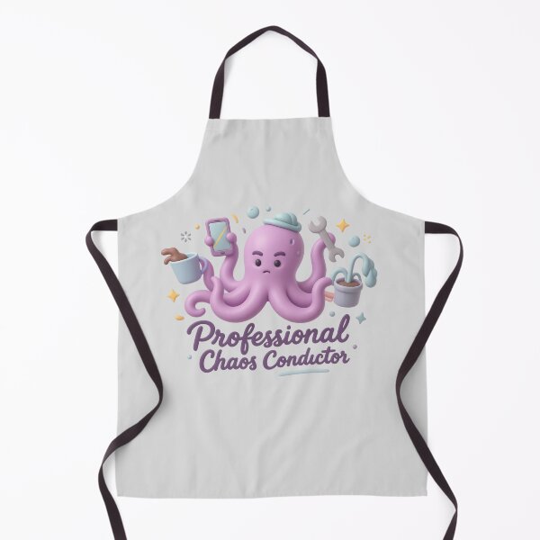 Item preview, Professional Chaos Conductor - Cute Multitasking Octopus 3D Art designed and sold by MarCinu Art.