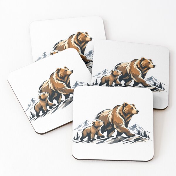 Item preview, Mama Bear and Cub in Mountains designed and sold by Snurly.