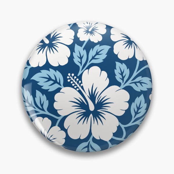 Item preview, Blue Hibiscus Tifaifai – Polynesian Tropical Floral Pattern designed and sold by Tahitifaifai.