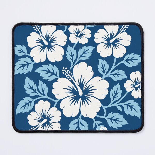 Item preview, Blue Hibiscus Tifaifai – Polynesian Tropical Floral Pattern designed and sold by Tahitifaifai.