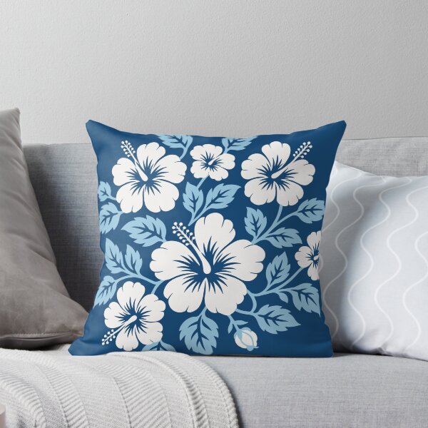 Item preview, Blue Hibiscus Tifaifai – Polynesian Tropical Floral Pattern designed and sold by Tahitifaifai.