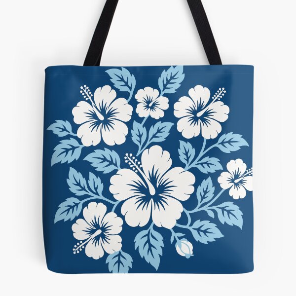 Item preview, Blue Hibiscus Tifaifai – Polynesian Tropical Floral Pattern designed and sold by Tahitifaifai.