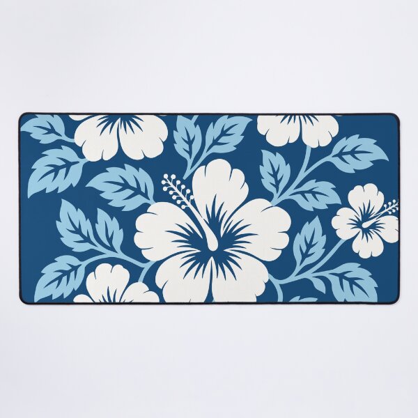 Item preview, Blue Hibiscus Tifaifai – Polynesian Tropical Floral Pattern designed and sold by Tahitifaifai.