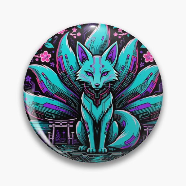 Item preview, Cyberpunk Sakura Fox - Neon Cherry Blossom Japanese Aesthetic designed and sold by Surviving Monday Club.