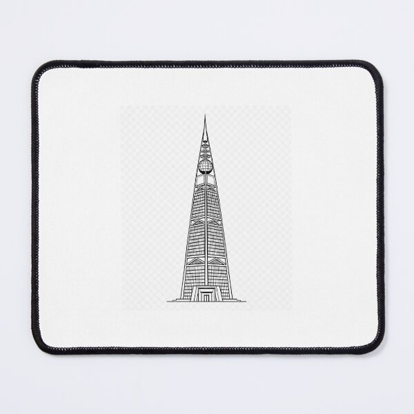 Item preview, Al Faisaliah Tower | Riyadh Saudi Arabia | Black and White Vector designed and sold by DesertInkArt.
