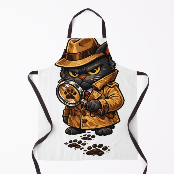 Item preview, Detective Cat Noir Illustration with Fedora Magnifying Glass and Trench Coat designed and sold by favoprintaart.