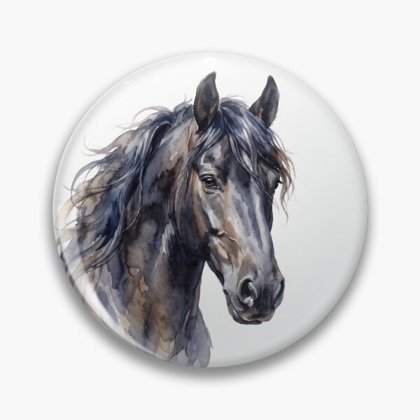 Item preview, riesian Horse Watercolor Portrait Painting designed and sold by Rutvain.