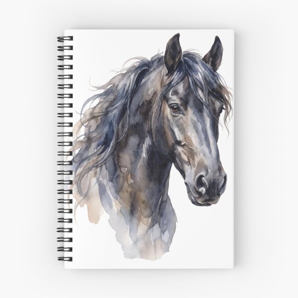 Item preview, riesian Horse Watercolor Portrait Painting designed and sold by Rutvain.