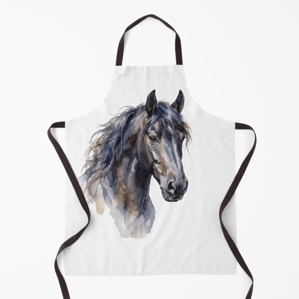 Item preview, riesian Horse Watercolor Portrait Painting designed and sold by Rutvain.