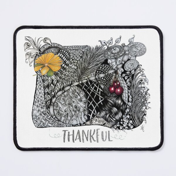 Item preview, Thankful Floral Zentangle designed and sold by LorieFossaArt.