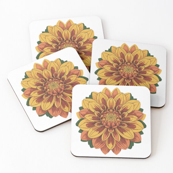 Item preview, Vintage Autumn Dahlia - Symmetrical Boho Floral Art designed and sold by Dzblack.