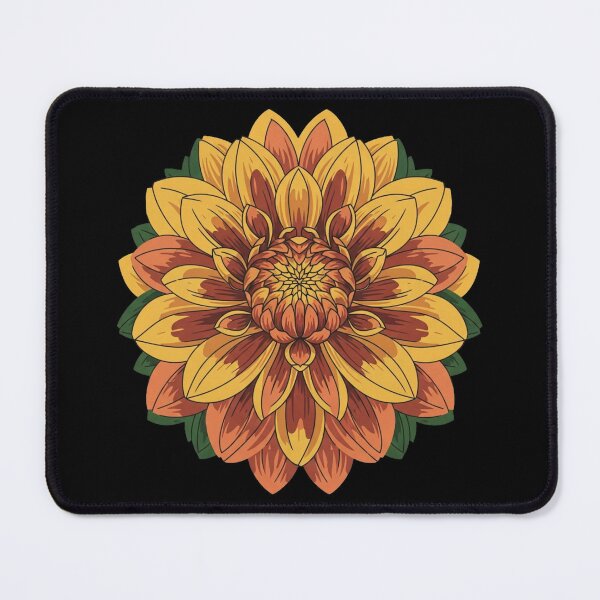 Item preview, Vintage Autumn Dahlia - Symmetrical Boho Floral Art designed and sold by Dzblack.