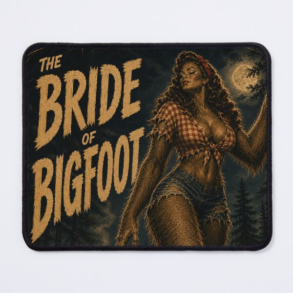 Item preview, Bride of Bigfoot Vintage Horror Movie Poster | Retro 1950s Cryptid Pin-Up | Pulp Monster Art | Sasquatch Wall Decor designed and sold by MissSaylor.