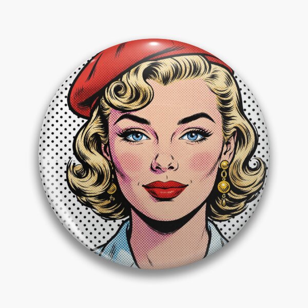Item preview, Blonde Red Beret Girl - Vintage Pop Art designed and sold by MAISON SYLVIE.