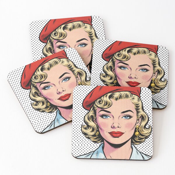 Item preview, Blonde Red Beret Girl - Vintage Pop Art designed and sold by MAISON SYLVIE.