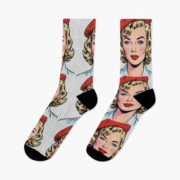 Item preview, Blonde Red Beret Girl - Vintage Pop Art designed and sold by MAISON SYLVIE.
