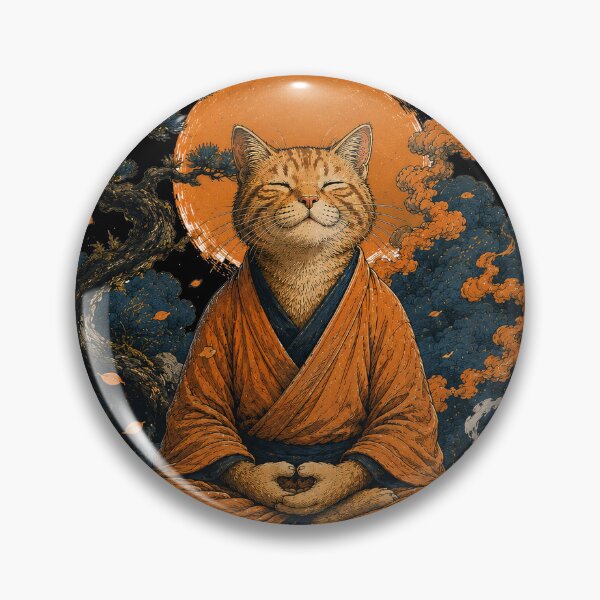 Item preview, Zen Cat Meditation – Japanese Mindfulness Cat designed and sold by BlackCat Vibe.