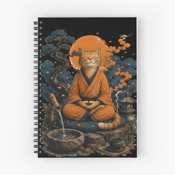 Item preview, Zen Cat Meditation – Japanese Mindfulness Cat designed and sold by BlackCat Vibe.
