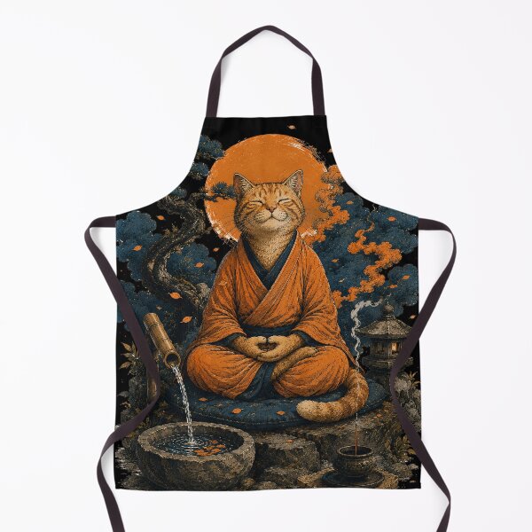 Item preview, Zen Cat Meditation – Japanese Mindfulness Cat designed and sold by BlackCat Vibe.