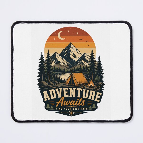 Item preview, Adventure Awaits – Mountain Camping Outdoor Adventure designed and sold by Fulaly.