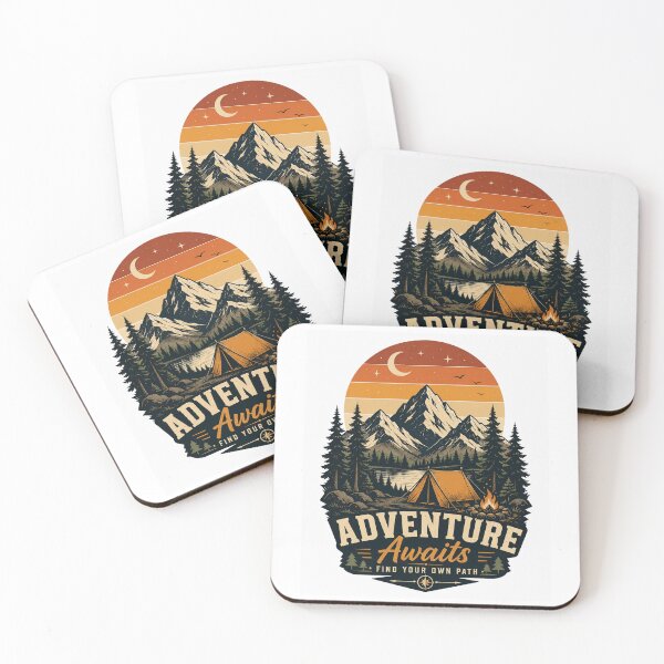 Item preview, Adventure Awaits – Mountain Camping Outdoor Adventure designed and sold by Fulaly.