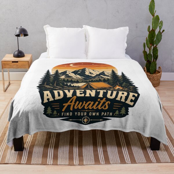 Item preview, Adventure Awaits – Mountain Camping Outdoor Adventure designed and sold by Fulaly.