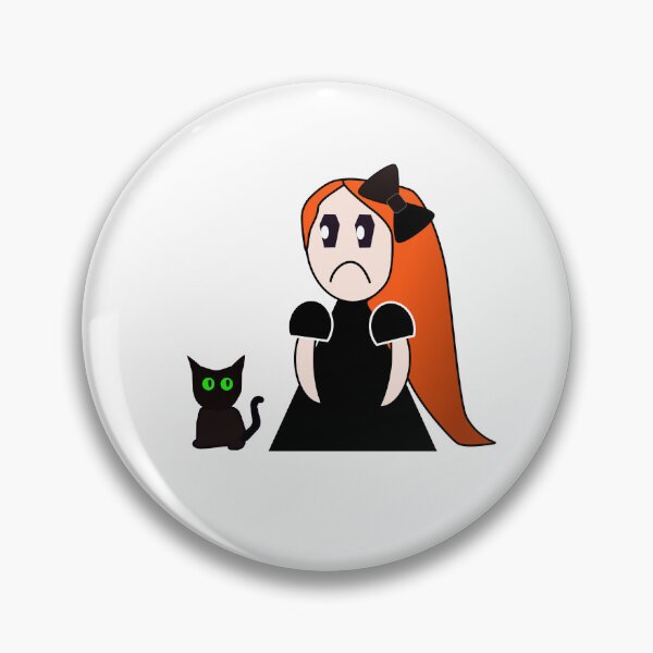 Item preview, Miss Morbid & Co with her black cat Mewento Mori designed and sold by Renée Nicole Gray Designs .