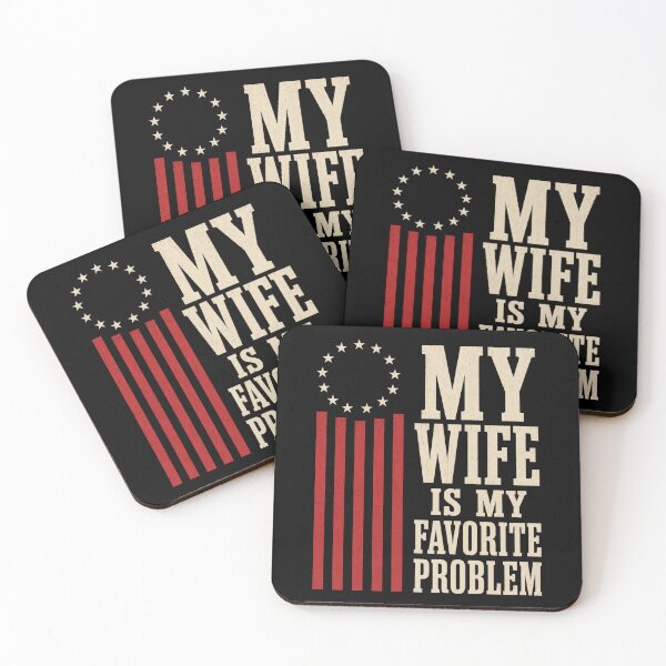 Item preview, My Wife Is My Favorite Problem (On Back) T-Shirt | Funny Husband Marriage Humor Graphic Gift designed and sold by Trendably.