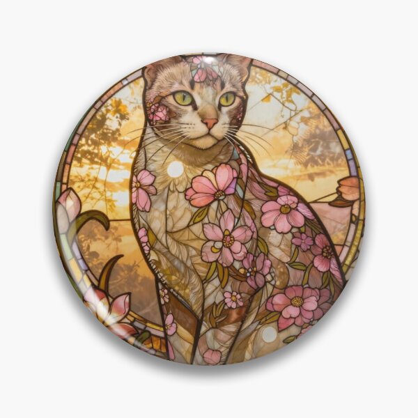 Item preview, Floral Cat Beauty Stained Glass Art designed and sold by Simplybe1.